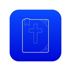 Fototapeta premium Bible icon blue vector isolated on white background