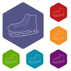 Tuinposter Ice skate icon. Outline illustration of ice skate vector icon for web © ylivdesign