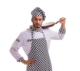 Male cook isolated on the white background