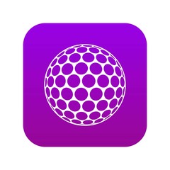 Black and white golf ball icon digital purple for any design isolated on white vector illustration