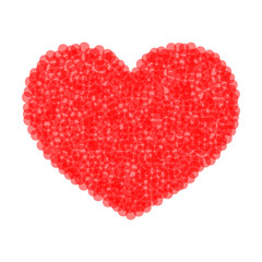 Heart as sign of love from red circles. Vector illustration