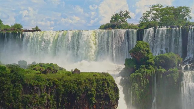 Iguazu falls seen from the Argentinian side of the national park
