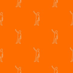 Man protest on the street pattern vector orange for any web design best