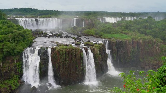 Iguazu falls seen from the Brasilian side of the national park