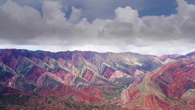 View on the famous Hornocal o Cerro De 14 Colores