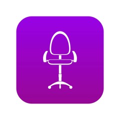 Modern office chair icon digital purple for any design isolated on white vector illustration