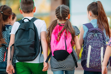 Group of kids going to school together.