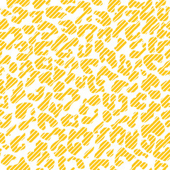 Seamless yellow and white striped leopard print tileable animal pattern vector