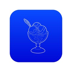 Ice cream icon blue vector isolated on white background