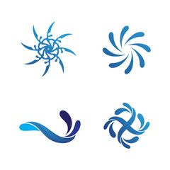 Waves blue beach logo and symbols template icons app