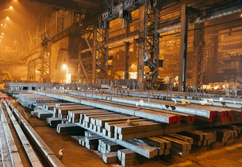 Fototapeta premium Warehouse metal blank. Electroplating plant for the metal.