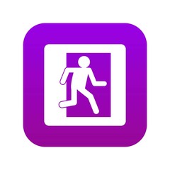 Fire exit sign icon digital purple for any design isolated on white vector illustration