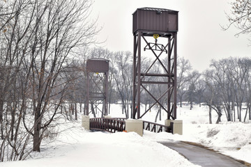 river bridge in winter