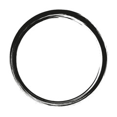 vector brush strokes circles of paint on white background. Ink hand drawn paint brush circle. Logo, label design element vector illustration. Black abstract circle. Frame.