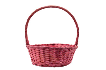 Straw basket on a white background