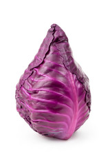 healthy food - red pointed cabbage isolated on a white background