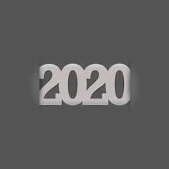 2020 Numbers. Merry Christmas and Happy New Year 2020. Vector Illustration