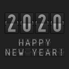 Airport Display Font. 2020 Big Numbers. Happy New Year 2020. Vector Illustration