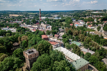 Aerial view of Cieszyn town, Silesia, Poland