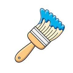 Blue paint brush