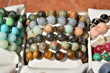 Women's colorful stone bracelets handmade