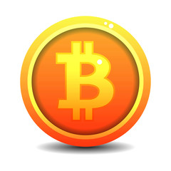 Bitcoin gold coin illustration vector