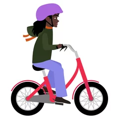 Foto op Plexiglas Black girl on the bicycle © marishayu