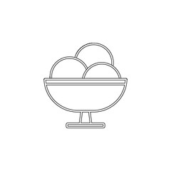 ice cream in saucer icon. Element of ice cream for mobile concept and web apps icon. Outline, thin line icon for website design and development, app development