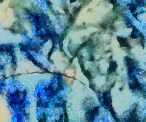 Detailed close-up grunge clouds abstract background. Dry brush strokes hand drawn oil painting on canvas texture. Creative simple pattern for graphic work, web design or wallpaper. Chaotic splashes.