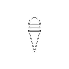 ice cream in horn icon. Element of ice cream for mobile concept and web apps icon. Outline, thin line icon for website design and development, app development