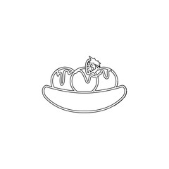 fruit ice cream icon. Element of ice cream for mobile concept and web apps icon. Outline, thin line icon for website design and development, app development