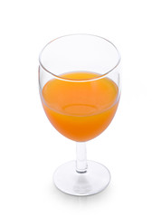 orange juice on white background.