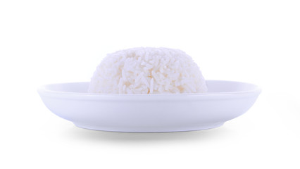 Fototapeta na wymiar rice in bowl isolated on white background