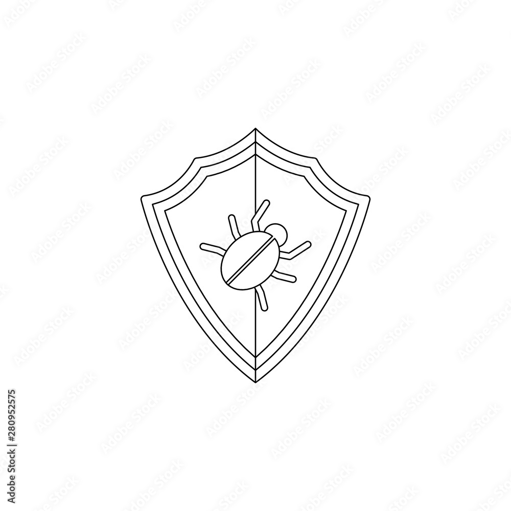Poster shield from viruses icon. element of virus antivirus for mobile concept and web apps icon. outline, 