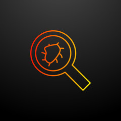 A microbe under a magnifying glass nolan icon. Elements of virus antivirus set. Simple icon for websites, web design, mobile app, info graphics