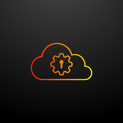 Cloud mechanism nolan icon. Elements of virus antivirus set. Simple icon for websites, web design, mobile app, info graphics