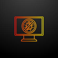 No bug in monitor nolan icon. Elements of virus antivirus set. Simple icon for websites, web design, mobile app, info graphics