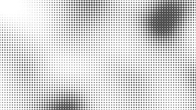 Abstract halftone motion background. Moving dots seamless loop
