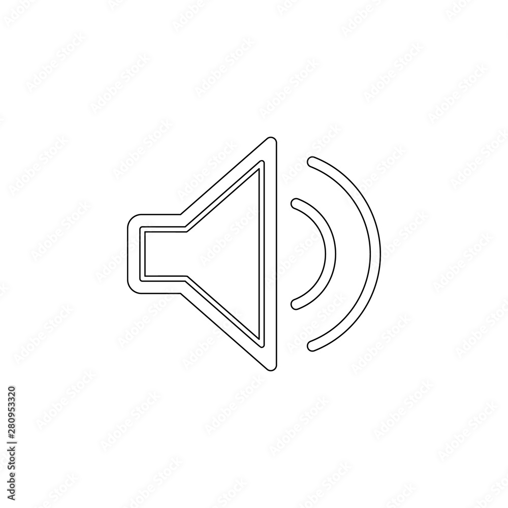 Aufkleber sound on icon. element of web for mobile concept and web apps icon. outline, thin line icon for webs