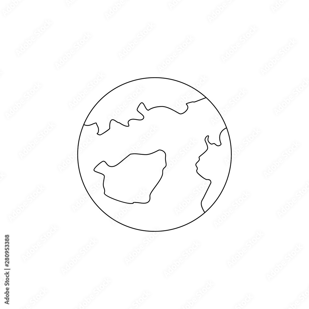 Aufkleber earth icon. element of web for mobile concept and web apps icon. outline, thin line icon for website
