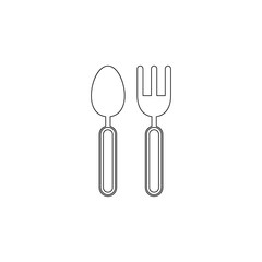 fork and spoon icon. Element of web for mobile concept and web apps icon. Outline, thin line icon for website design and development, app development