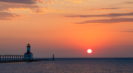 Michigan City  Lighthouse Landscape