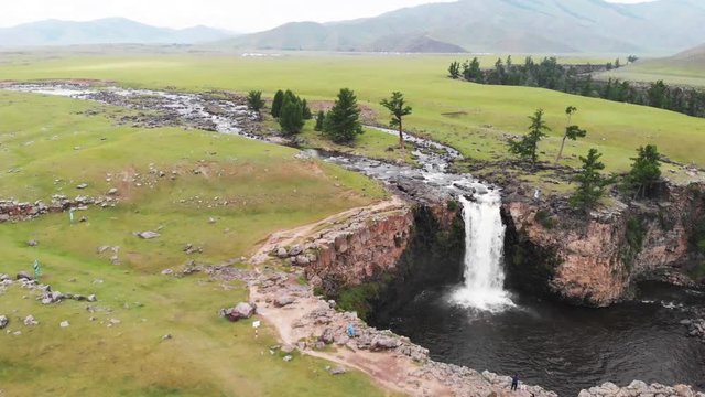 Aerial view of the Orkhon Valley Canyon, Central Mongolia