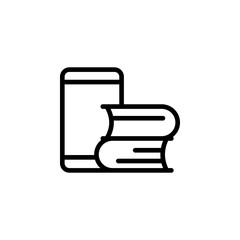 Books, smartphone icon. Element of Education icon. Thin line icon