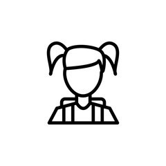 Girl, student icon. Element of Education icon. Thin line icon