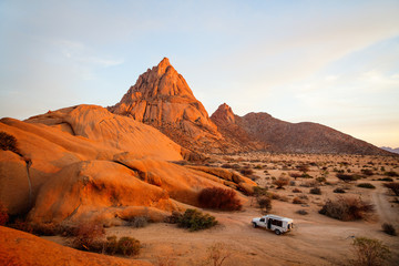 Sunset at Spitzkoppe Namibia - obrazy, fototapety, plakaty