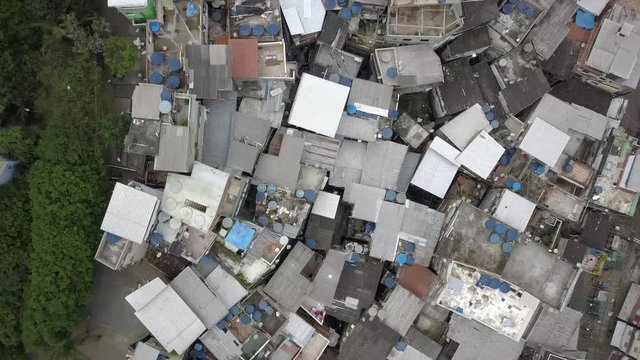 Drone footage of Rocinha, a favela in Rio de Janeiro, Brazil, one of tha largest favelas in the world.