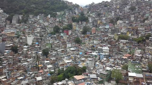 Drone footage of Rocinha, a favela in Rio de Janeiro, Brazil, one of tha largest favelas in the world.