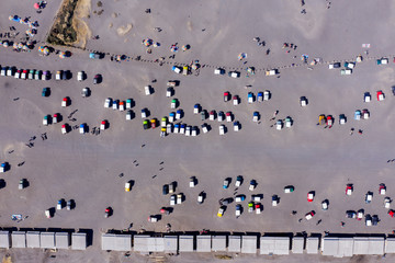 Many cars parked in the Mount Bromo desert