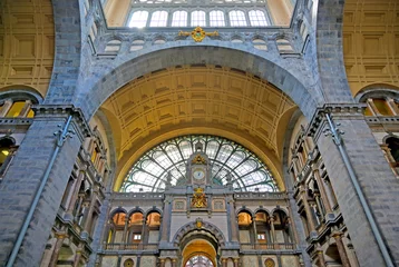 Schilderijen op glas Het binnenland van het station van Antwerpen (Antwerpen), België. © Jbyard